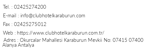 Club Hotel Karaburun telefon numaralar, faks, e-mail, posta adresi ve iletiim bilgileri